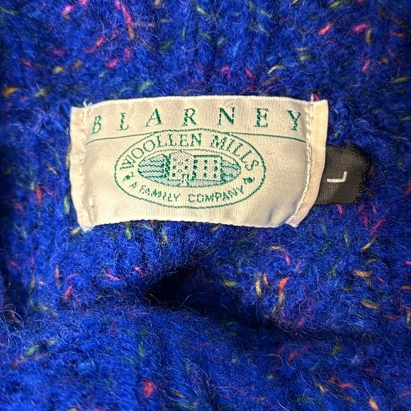 Blarney Woollen Mills Vintage 80’s Wool Mock Turtleneck Men’s Cable Knit Sweater - Picture 6 of 7